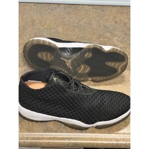 Jordan Future Basketball Sneakers Mens 13 Black Gold 656503-031 Woven Nike